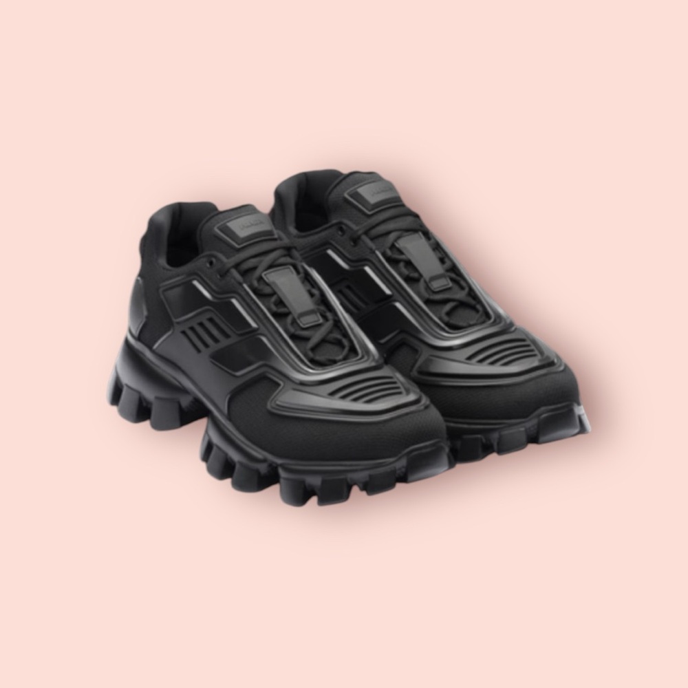 PRADA Black Cloudbust Thunder Technical Fabric  Sneakers $1200